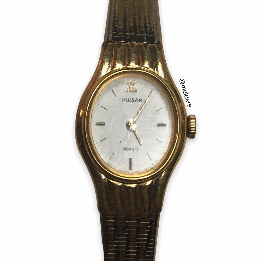 FOR PARTS Vintage Pulsar Ladies Gold Tone Wrist Watch - Doesn't Run